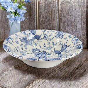 Ravensdale Exotic Birds Dish Bowl Porcelain Made In Staffordshire Blue White VTG
